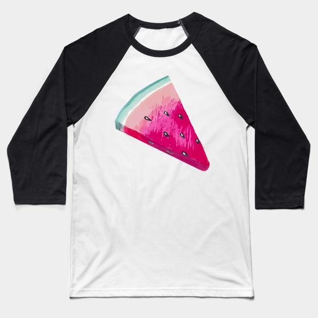 Watermelon Slice Baseball T-Shirt by GDCdesigns